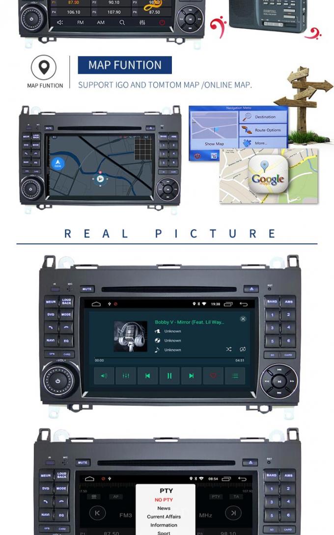 Caméra intégrée d'arrière de lecteur DVD de benz de GPS Mercedes IPS 1024*600 pour W245