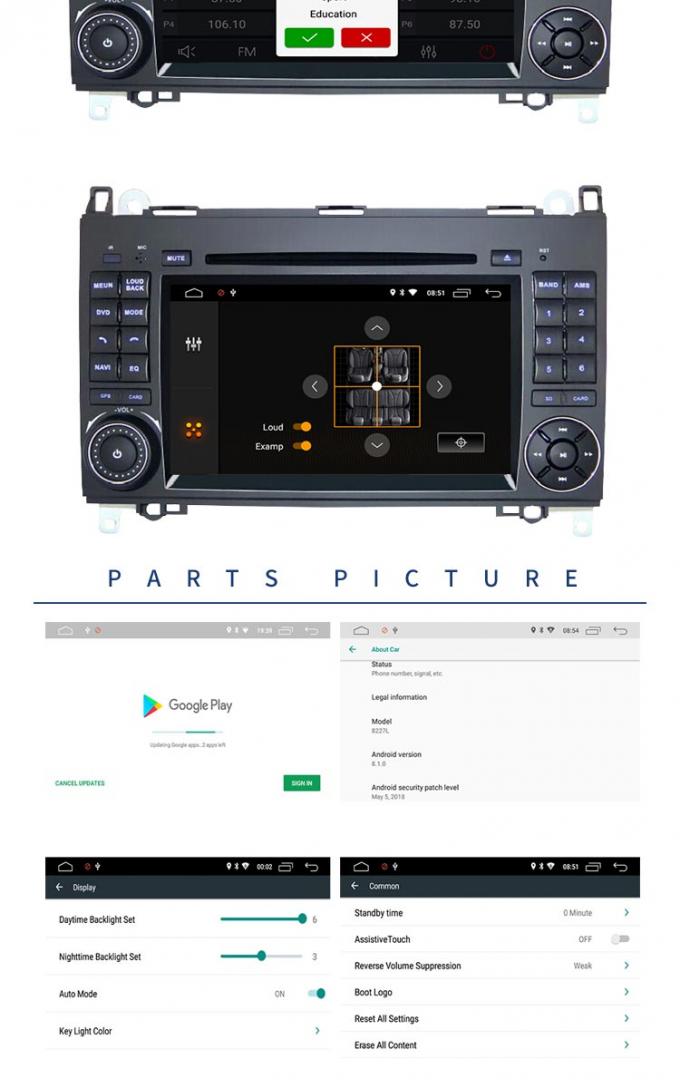 Caméra intégrée d'arrière de lecteur DVD de benz de GPS Mercedes IPS 1024*600 pour W245