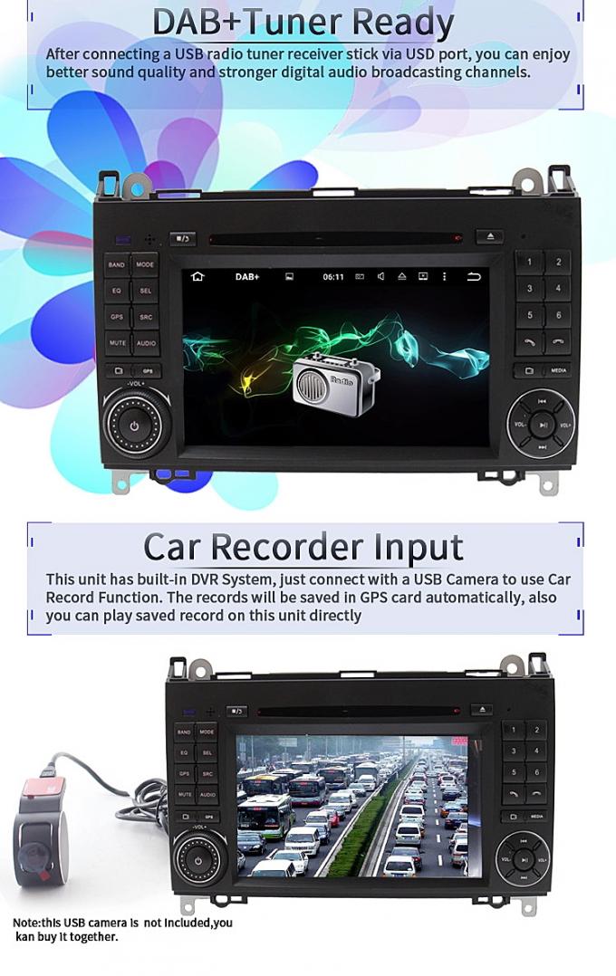 Lecteur DVD de benz d'Android 8,0 Mercedes avec la caméra BT AUX. d'arrière de Canbus