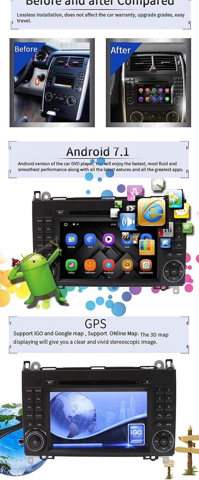 Lecteur DVD de benz d'Android 8,0 Mercedes avec 4+32G BT WIFI DTV Google Map TPMS