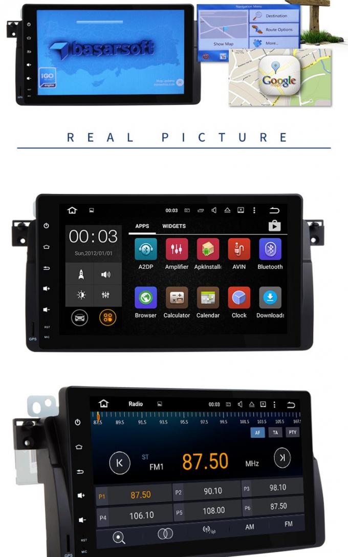 Lecteur DVD de BMW GPS d'écran tactile de 9 pouces construit dans GPS Android 7,1 pour E46