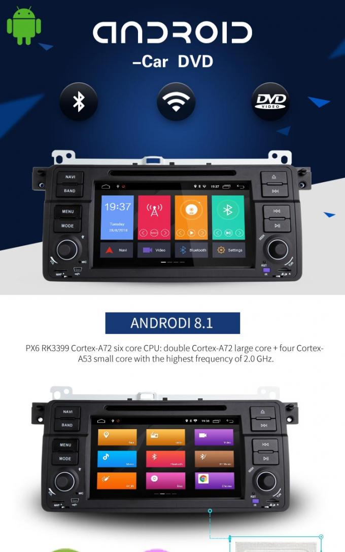 Lecteur DVD stéréo audio de BMW GPS de voiture Android 8,1 avec la radio de MP3 MP5 AM FM