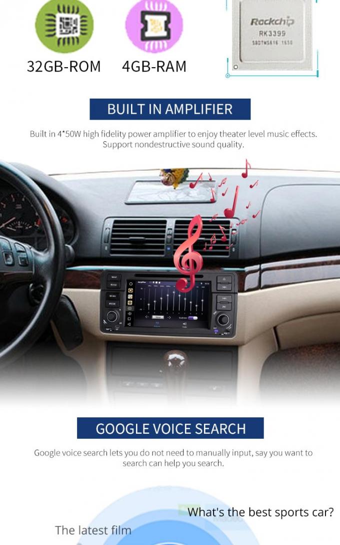 Lecteur DVD d'Android 8,1 PX6 BMW GPS avec le joueur d'audio d'AM FM MP4 MP3