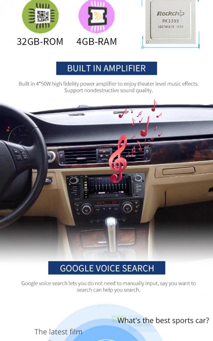 Fonction équipée par tableau de bord MP3 MP5 du lecteur DVD FM/AM de BMW GPS de voiture d'Android 8,1