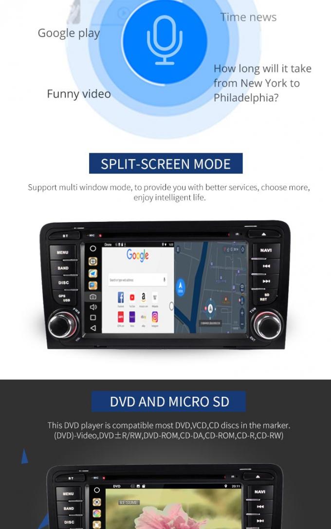 Lecteur DVD de voiture d'Audi d'option de caméra de vue arrière multi - écran du contact HD