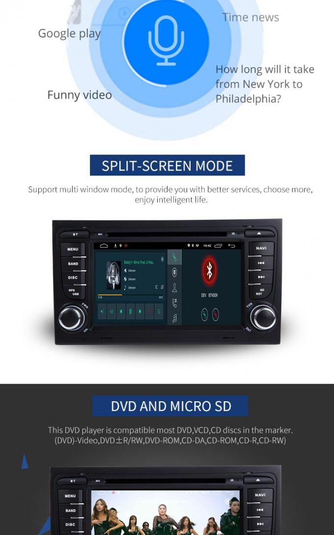Lecteur DVD de voiture d'Audi d'écran tactile de 7 pouces Android 8,1 avec le port USB de TV GPS