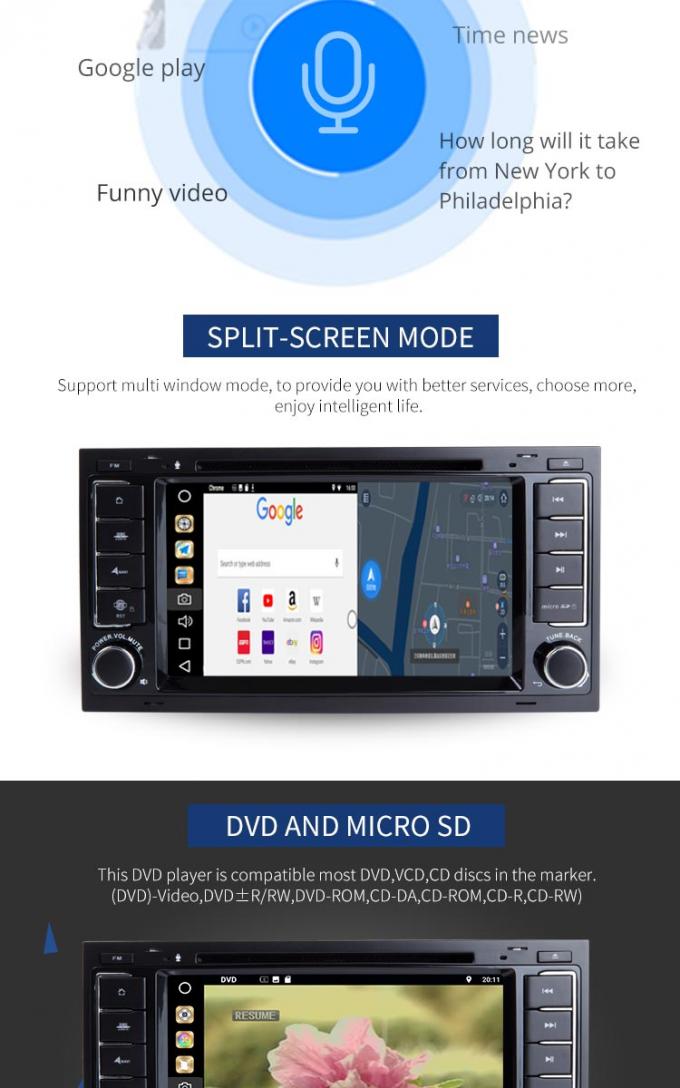VW stéréo d'audio jouent au golf le lecteur DVD, lien de miroir de multimédia dans le lecteur DVD de voiture de tiret