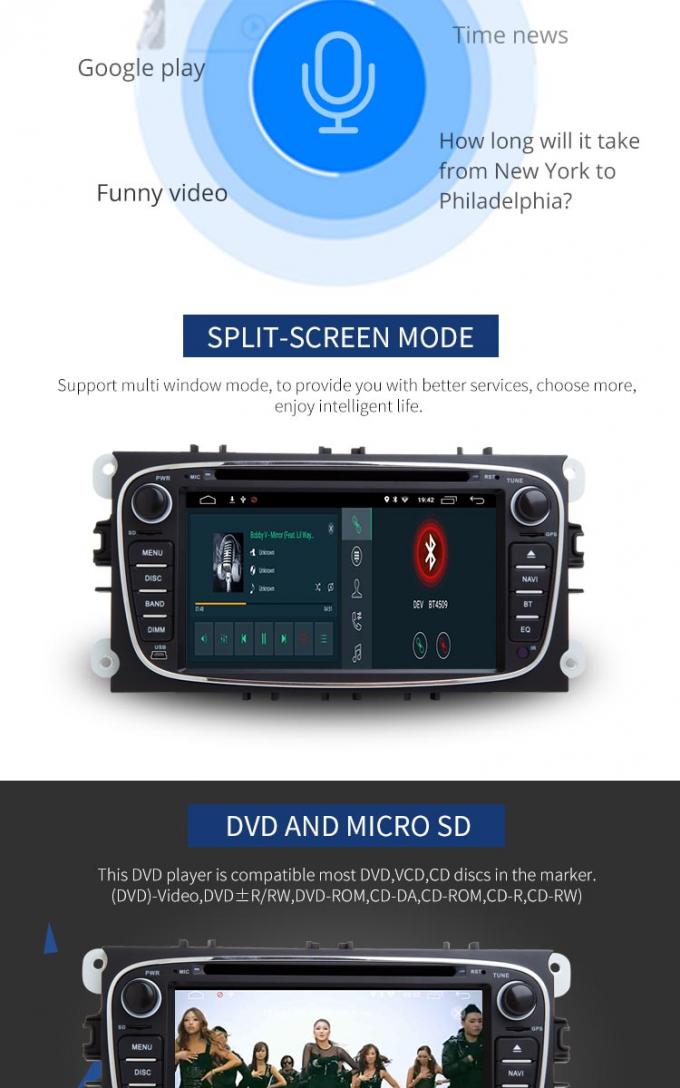 Lecteur DVD d'expédition d'Android 8,1 Ford avec le stéréo de radio de multimédia de navigation de GPS