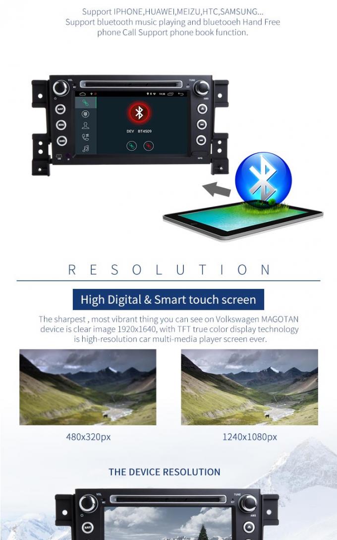 Lecteur DVD Bluetooth - noyau permis de voiture de SUZUKI de navigation de GPS de PX6 RK3399 Cortex-A72 huit