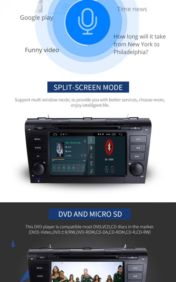 Lecteur DVD de voiture de MAZDA 3 avec l'écran, lecteur DVD d'automobile d'Android de lien de miroir