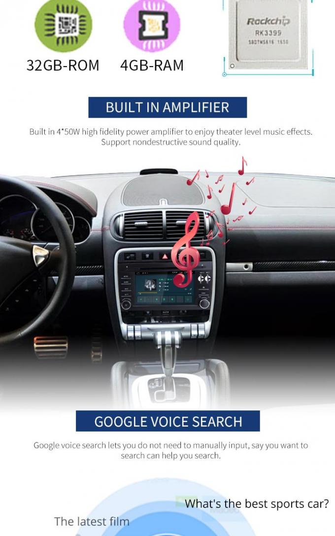 Carte libre de carte d'autoradio d'écran tactile d'Android 8,1 Porsche Cayenne Android