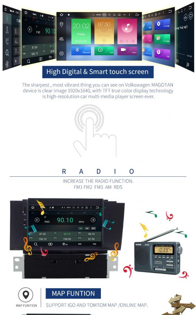 Radio stéréo du joueur AM FM de double de vacarme voiture d'Android 8,0 Citroen pour Citroen C4L