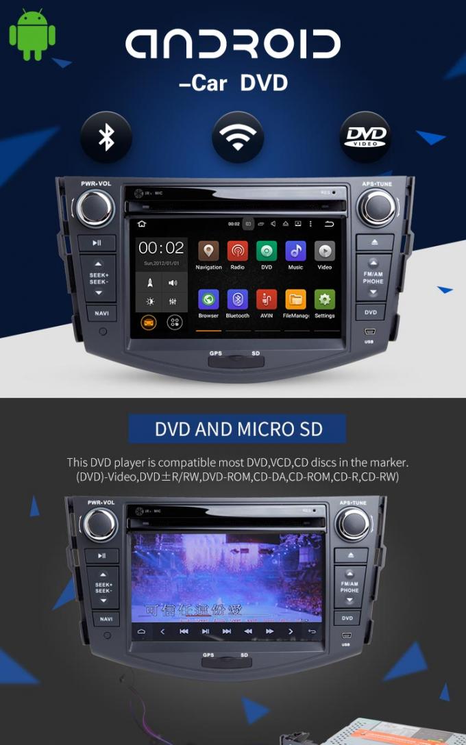Lecteur DVD de voiture d'Android 7,1 Toyota avec le lien audio stéréo de miroir de généralistes Wifi
