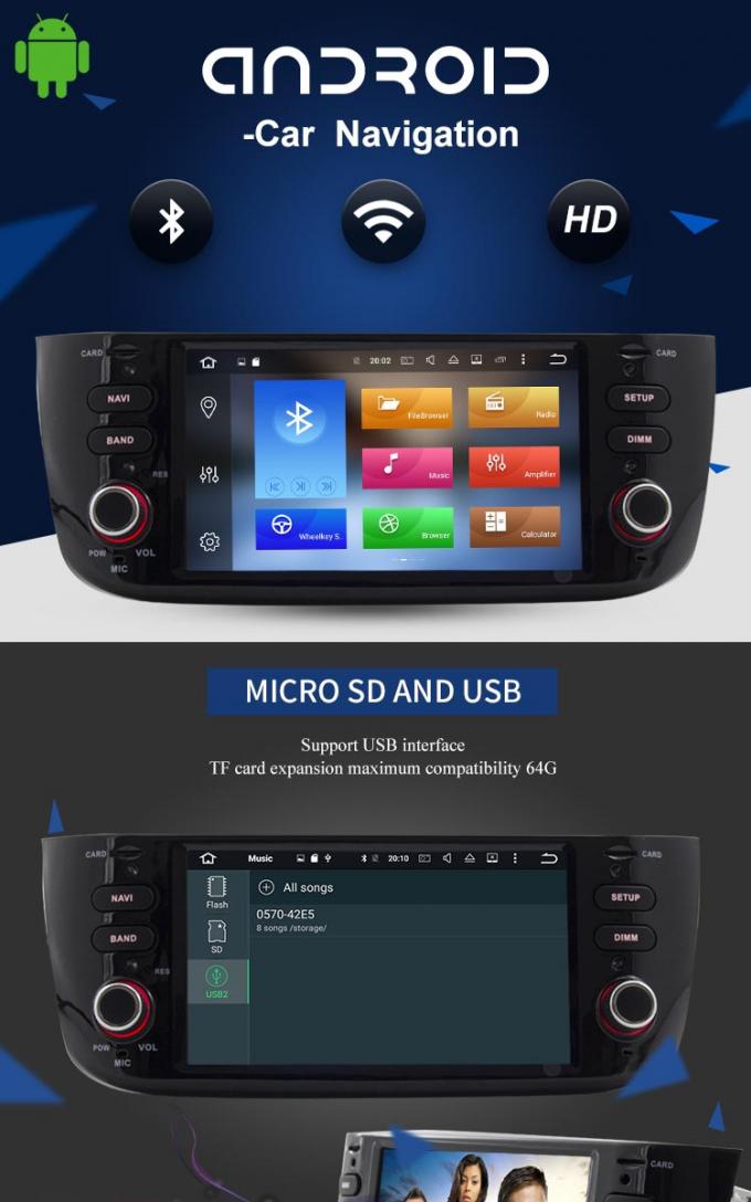 Lecteur DVD de FIAT de voiture d'Android 8,0 avec la radio stéréo GPS pour LINEA NOUVEAU