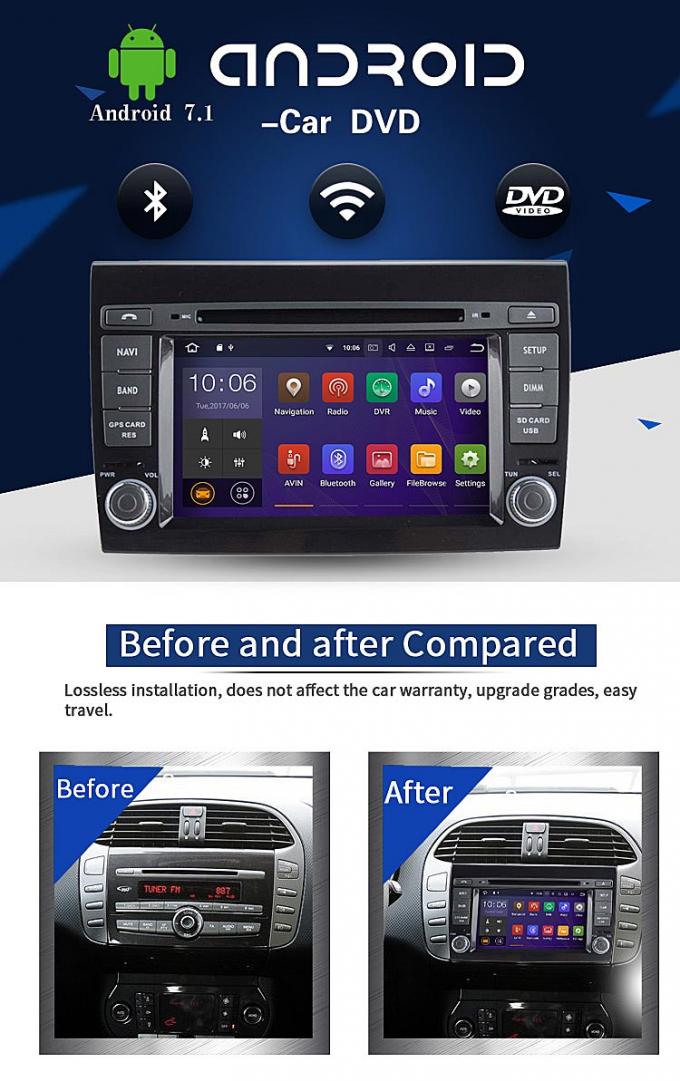 Lecteur DVD de voiture d'écran tactile Android 7,1 avec le stéréo Mp4 par radio pour le BRAVO