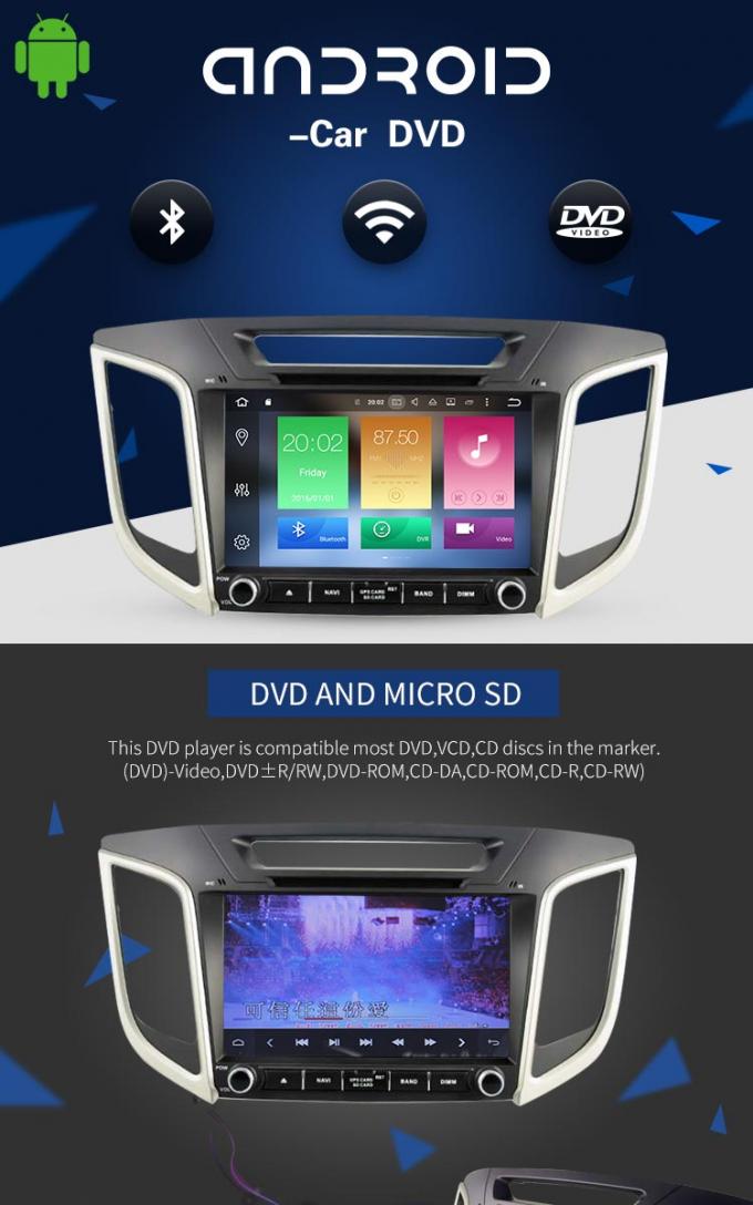 Noyau visuel AUX. 8*3Ghz de quadruple du système de multimédia de Hyundai Santa Fe Dvd PX5