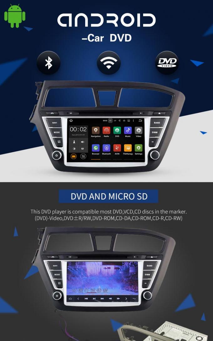 Voiture Hyundai Media Player Android 7,1 d'écran tactile de 8 pouces avec la caméra arrière AUX.