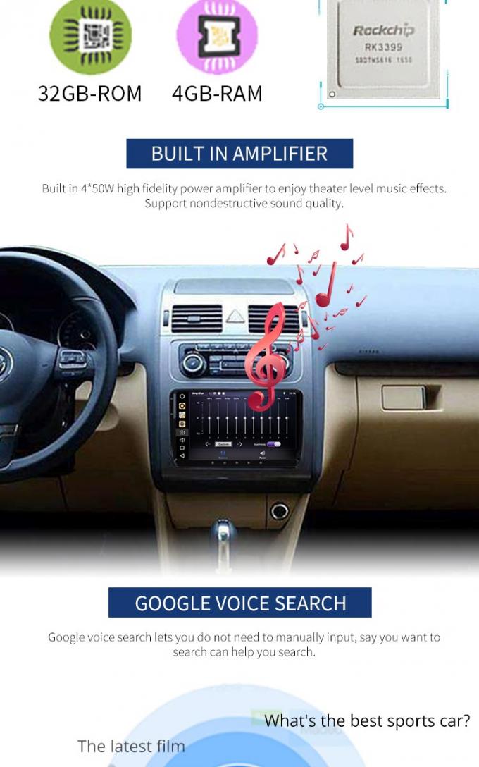 Lecteur DVD de voiture d'Android 8,1 pour la carte de GPS 3G WIFI USB de radio de Volkswagen Canbus