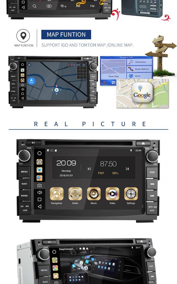 Navigation de généralistes de joueur d'autoradio de KIA Android capacitive et multi - écran tactile